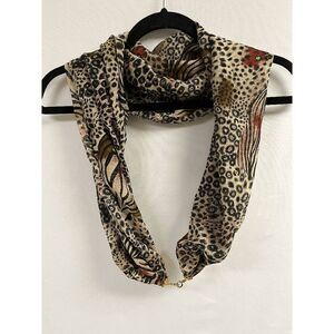 Scarfplace Womens Soft Lightweight Leopard Print Scarf Shawl Tan Black One Size